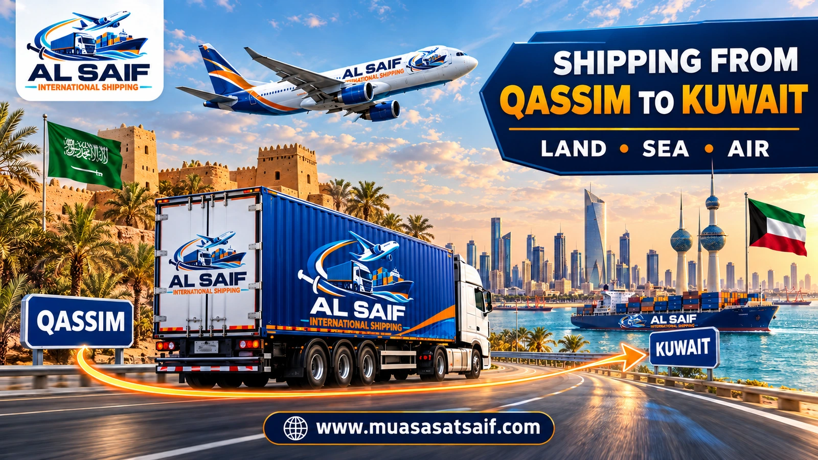 Shipping Company from Qassim to Kuwait | Furniture Moving, Customs Clearance & Car Shipping via Hafr Al Batin