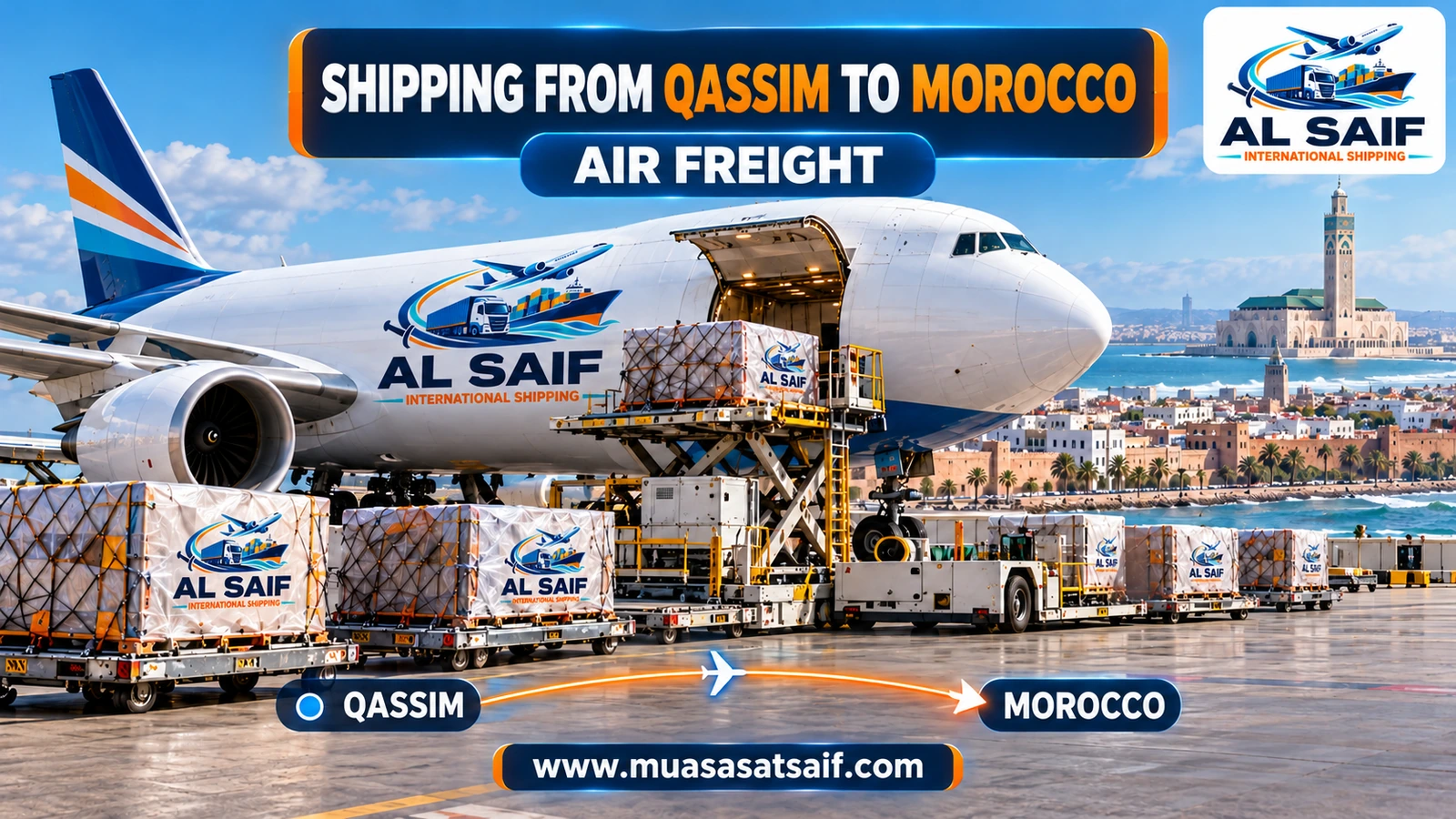 Air freight from Qassim to Mohammed V Airport in Casablanca — Al Saif