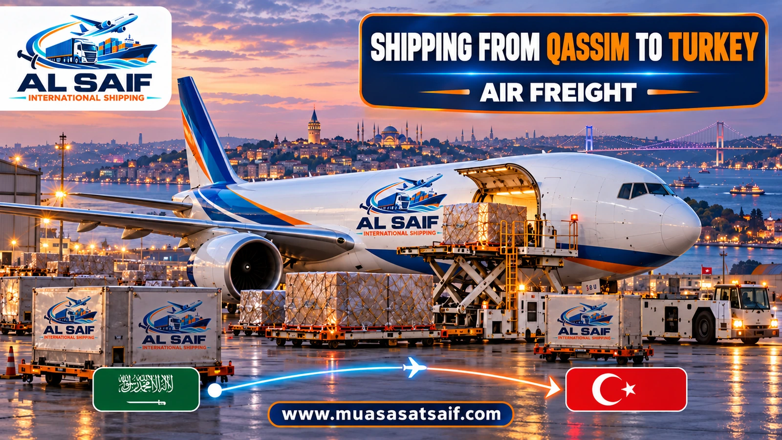 Air freight from Qassim to Istanbul Airport — Al Saif