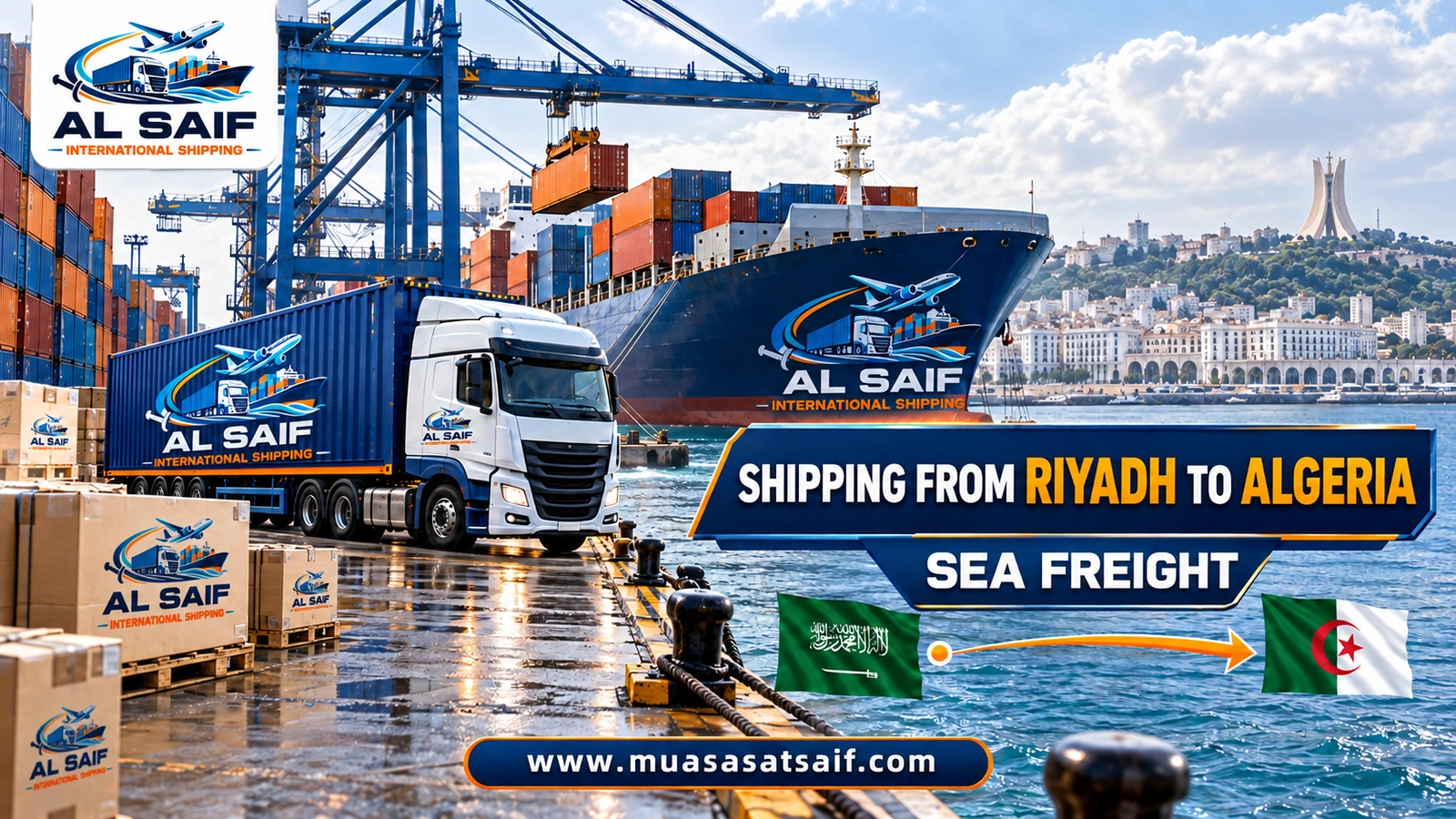Container vessel carrying Riyadh shipments from Jeddah to Algerian ports — Al Saif