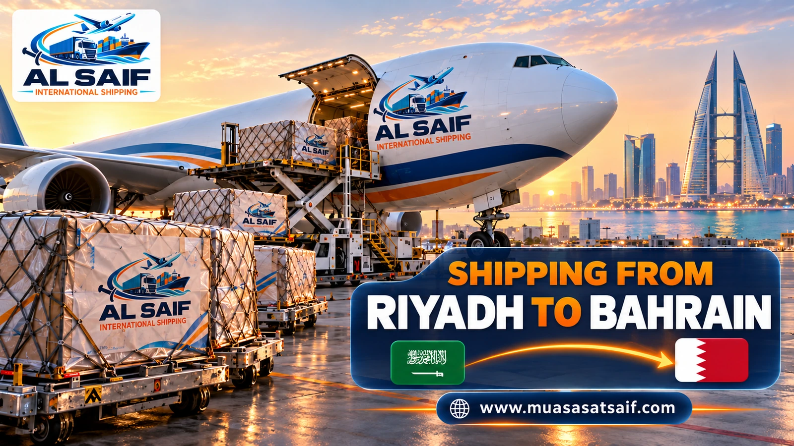 Air freight from King Khalid Airport in Riyadh to Bahrain — Al Saif