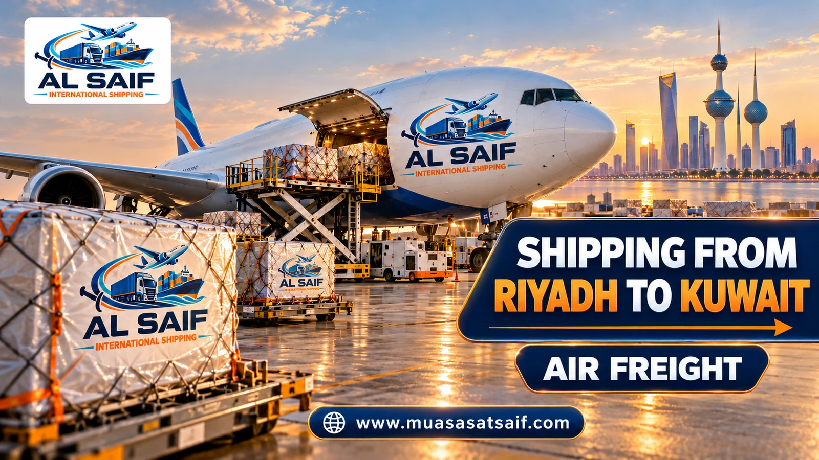 Air freight from King Khalid Airport in Riyadh to Kuwait — Al Saif