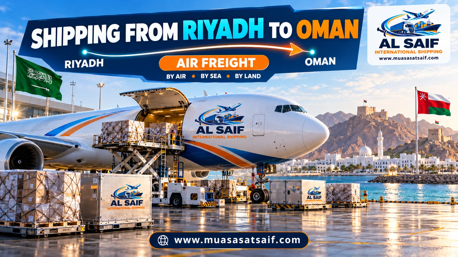 Air freight from King Khalid Airport in Riyadh to Muscat — Al Saif