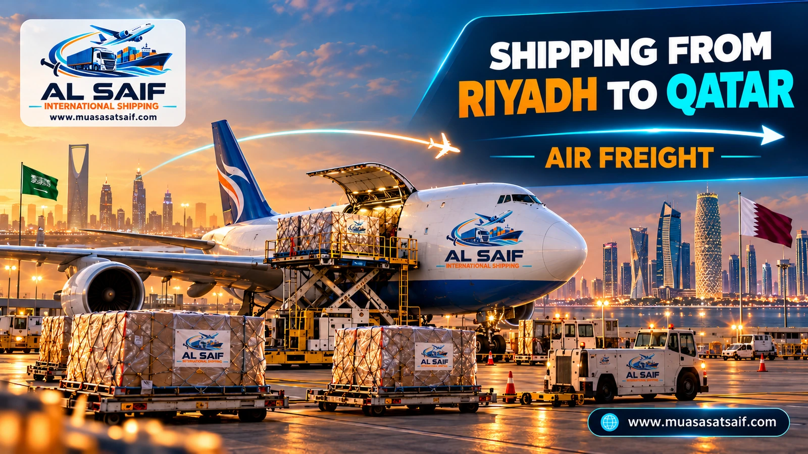 Air freight for urgent items from Riyadh to Doha — Al Saif