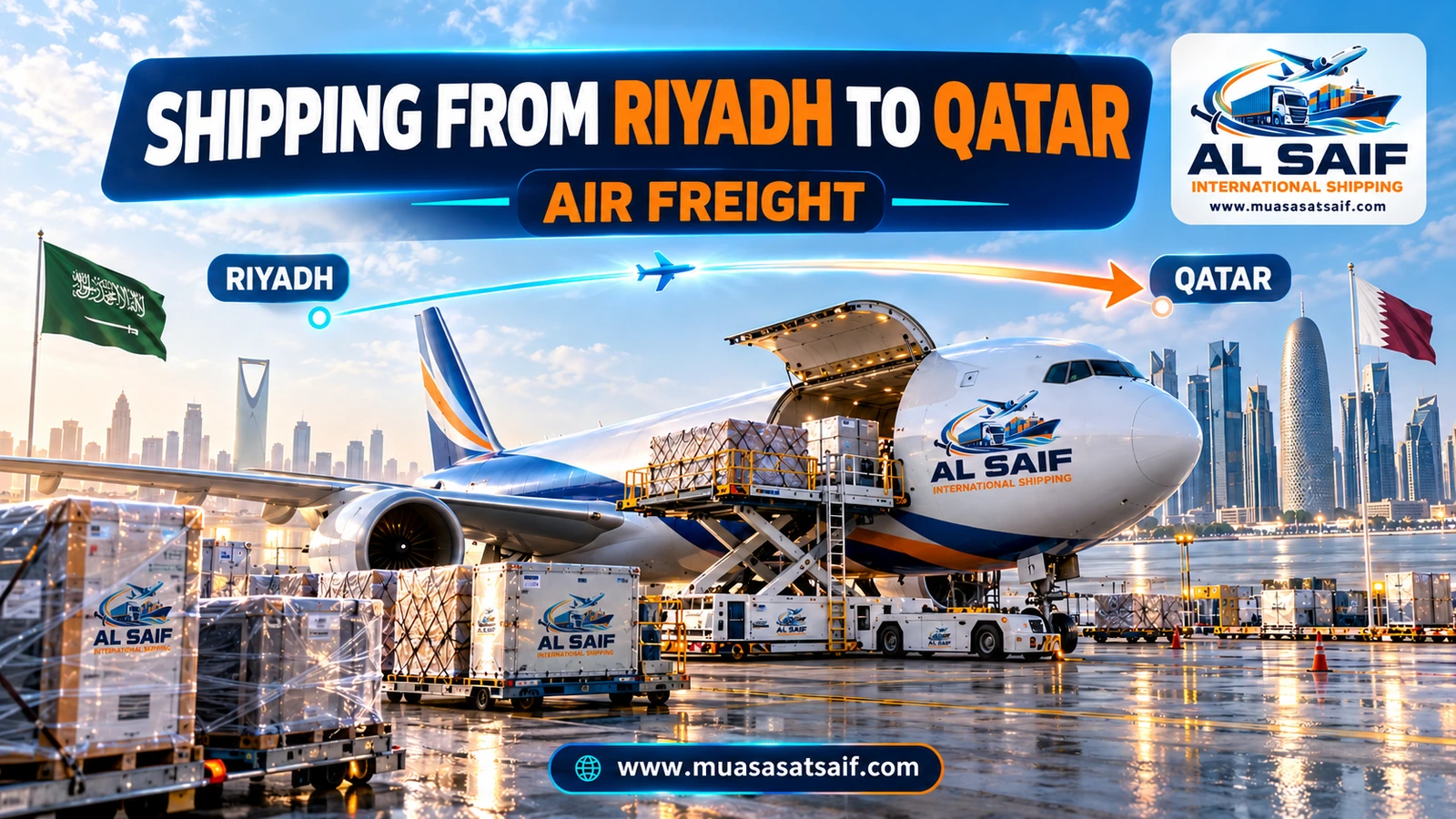 Air freight from King Khalid Airport, Riyadh to Hamad International Airport — Al Saif