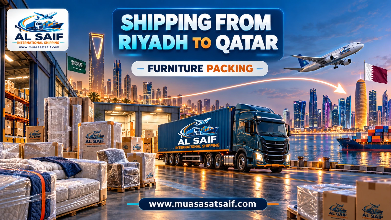 Dismantling and packing furniture in a Riyadh home before the move to Qatar — Al Saif