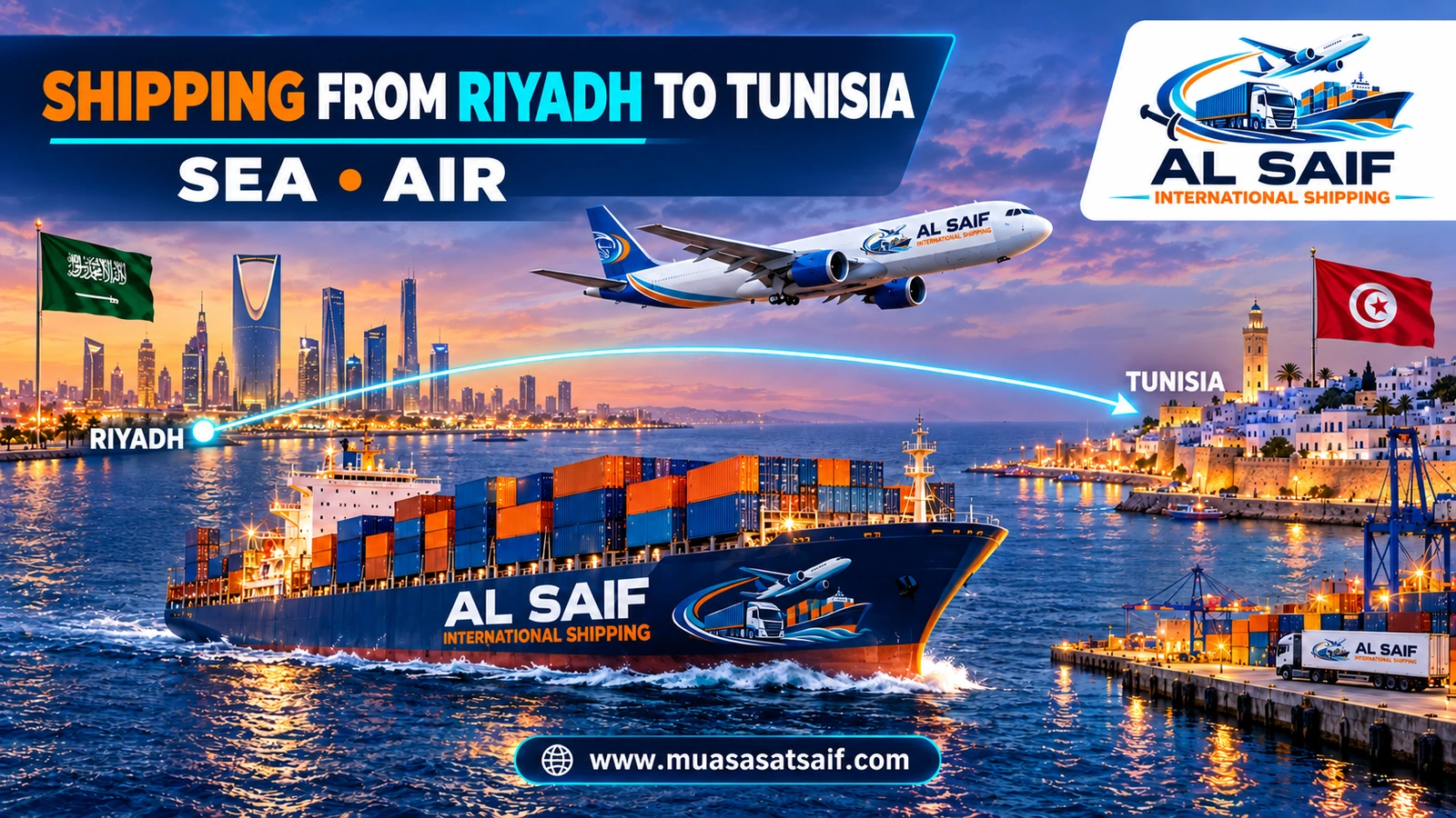 Shipping Company from Riyadh to Tunisia | Home Removals & Car Shipping to Tunis and Sousse