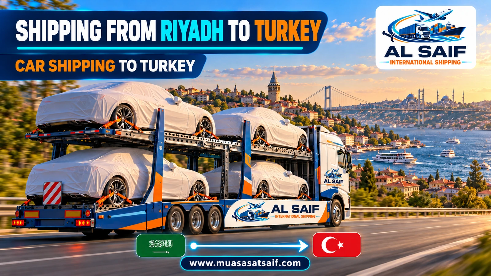Car shipping from Riyadh to Turkey in an enclosed container — Al Saif