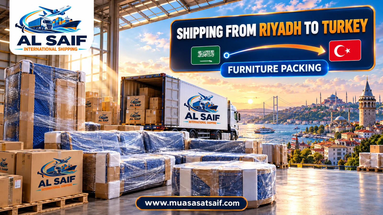 Packing a Riyadh villa’s furniture before shipping to Turkey — Al Saif