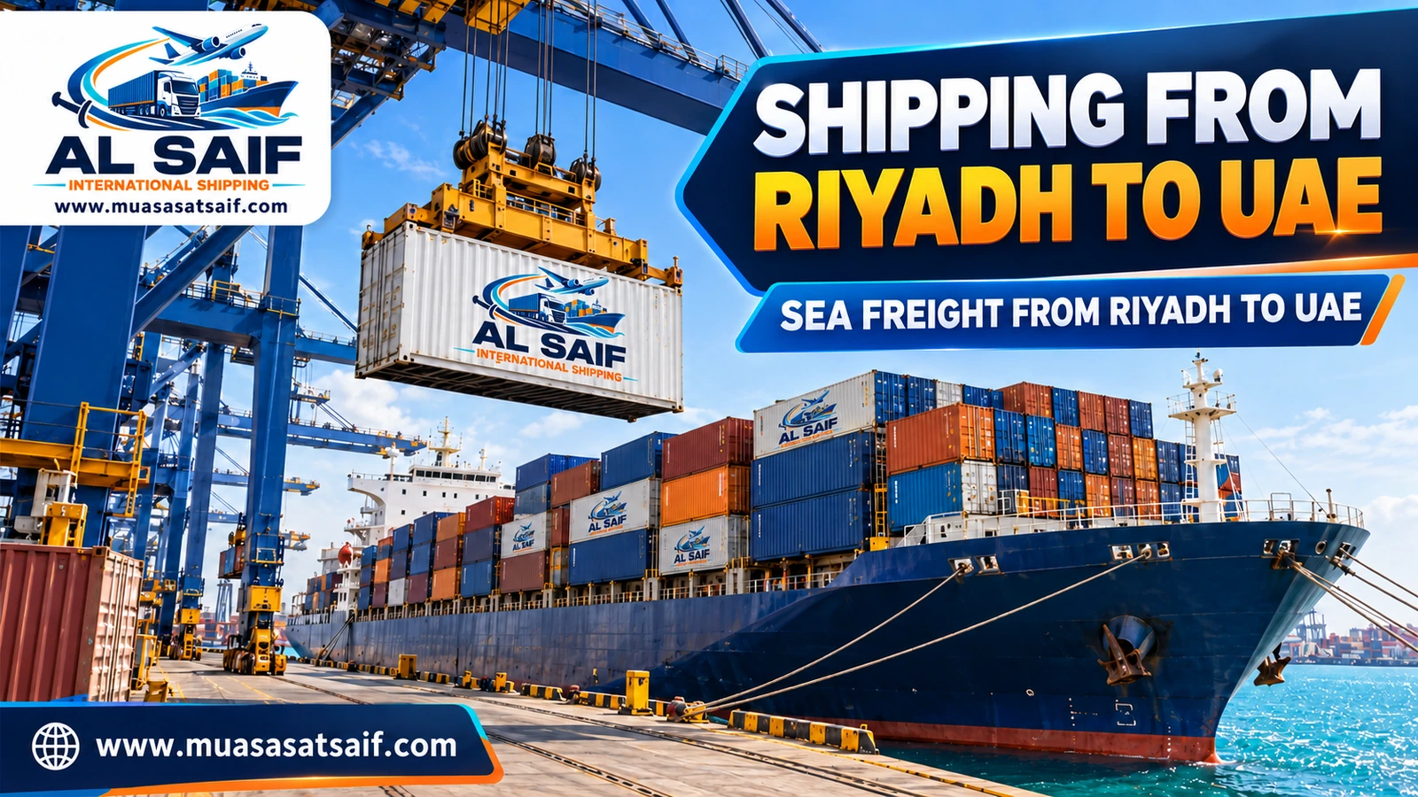 Commercial container shipping from Riyadh to Jebel Ali — Al Saif