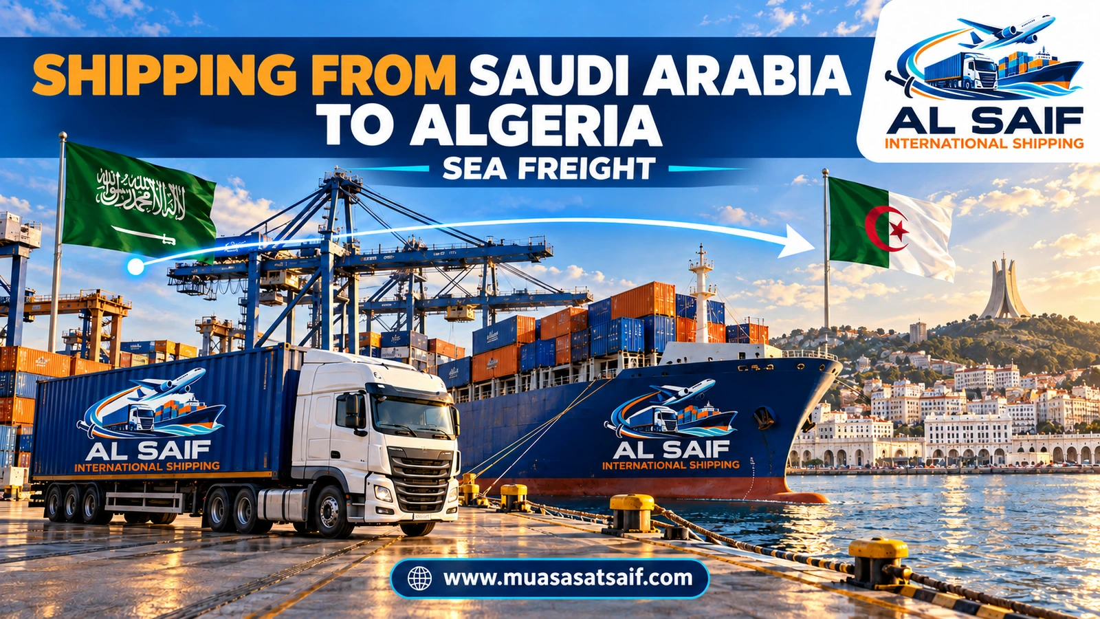 Container vessel sailing from Jeddah port to Algerian ports — Al Saif