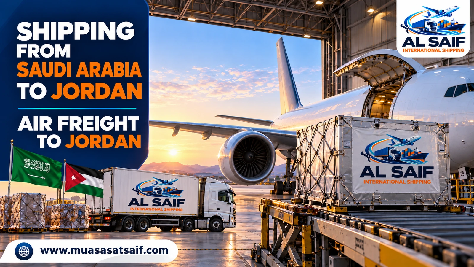 Air freight from Saudi Arabia to Queen Alia International Airport in Amman — Al Saif