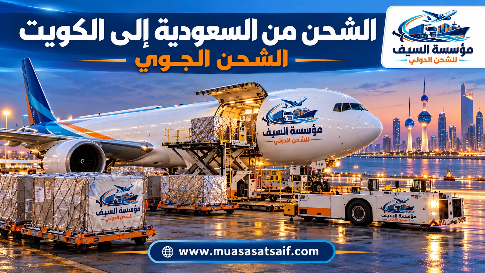 الشحن الجوي من السعودية إلى مطار الكويت الدولي — مؤسسة السيف
