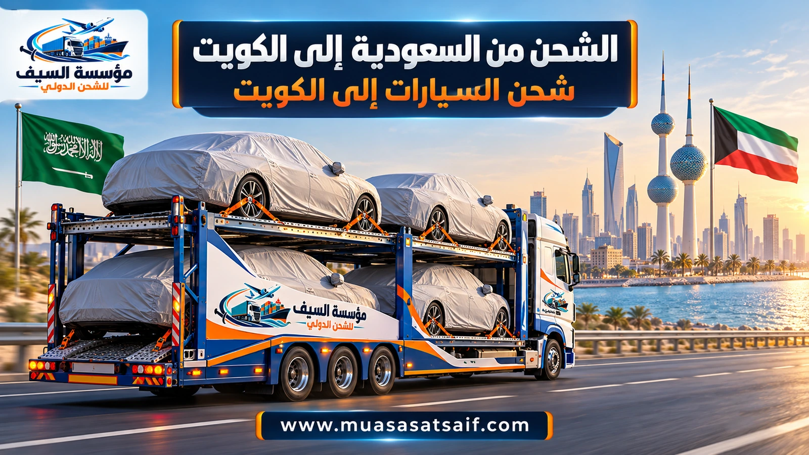 شحن سيارات من السعودية الي الكويت — مؤسسة السيف