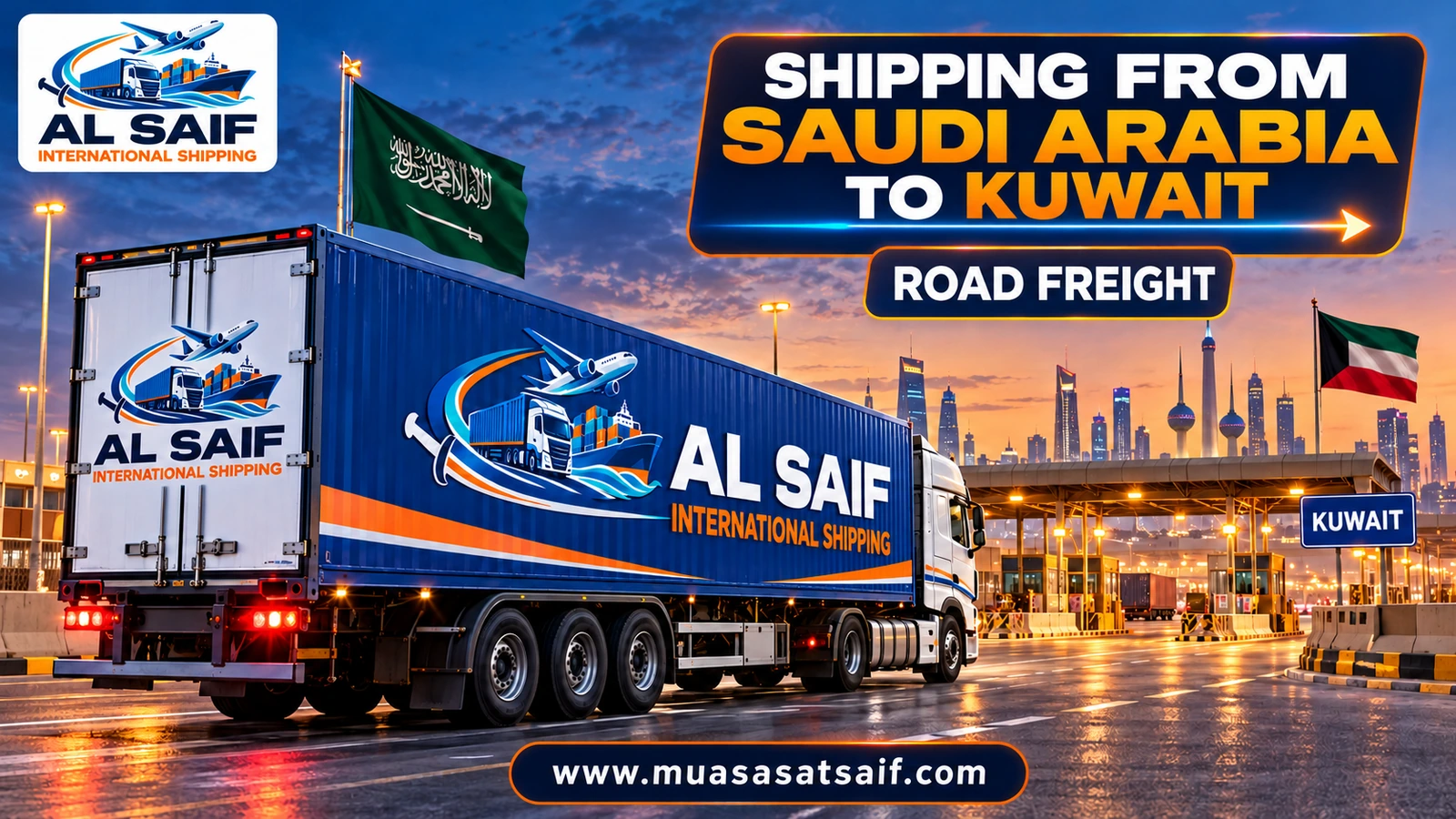Road freight from Saudi Arabia to Kuwait via the Khafji and Ruqi crossings — Al Saif