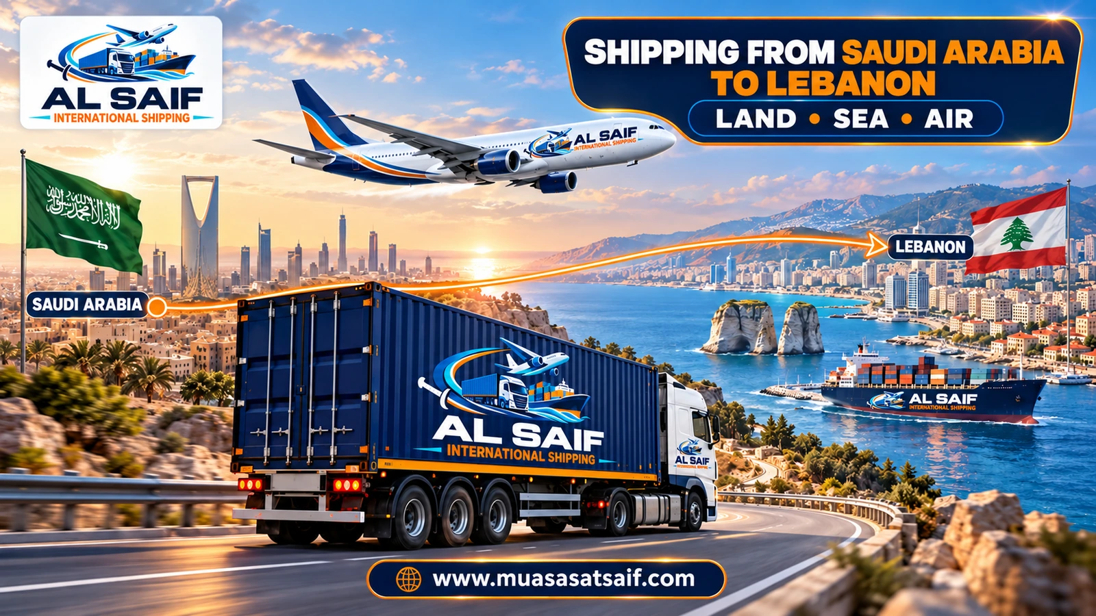 Shipping Company from Saudi Arabia to Lebanon | Home Moving, Car Shipping by Road, Sea and Air to Beirut