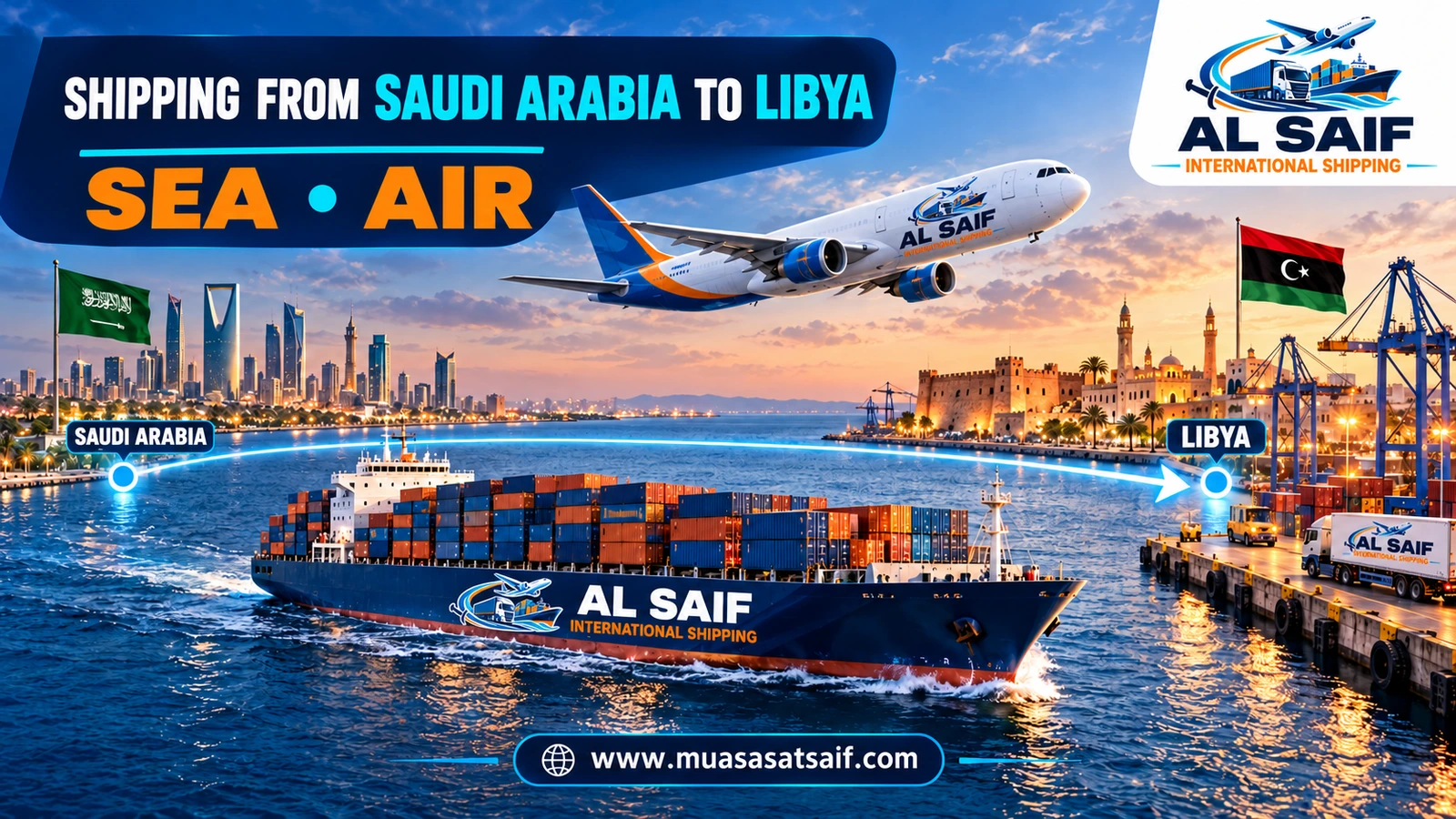 Shipping Company from Saudi Arabia to Libya | Sea Furniture Moving, Containers & Car Shipping to Tripoli and Benghazi