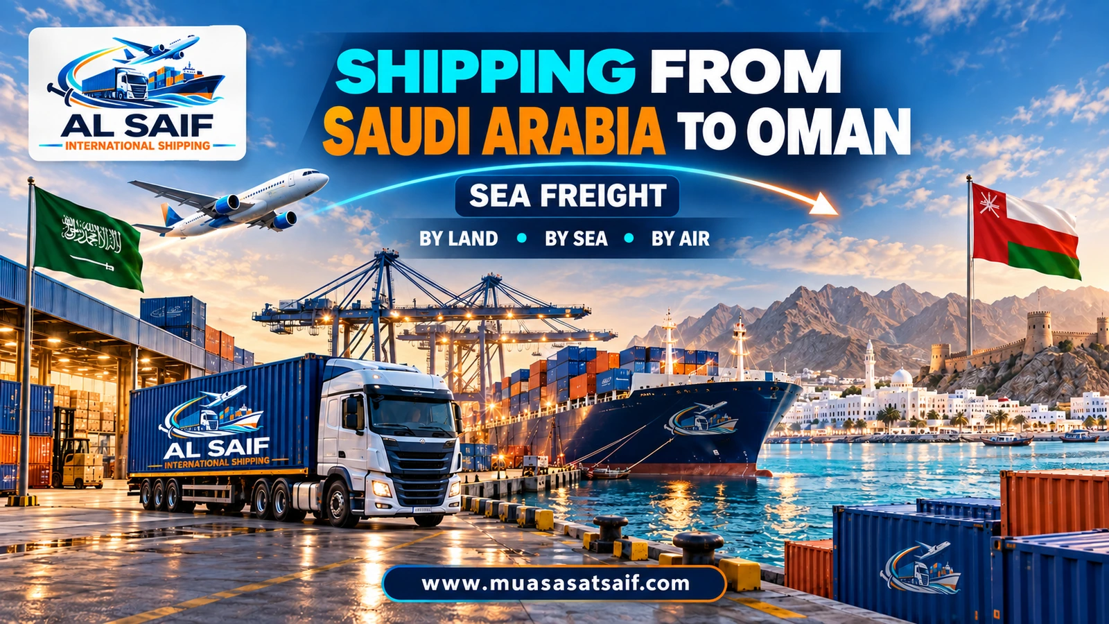 Sea container shipping from Dammam port to Sohar port — Al Saif