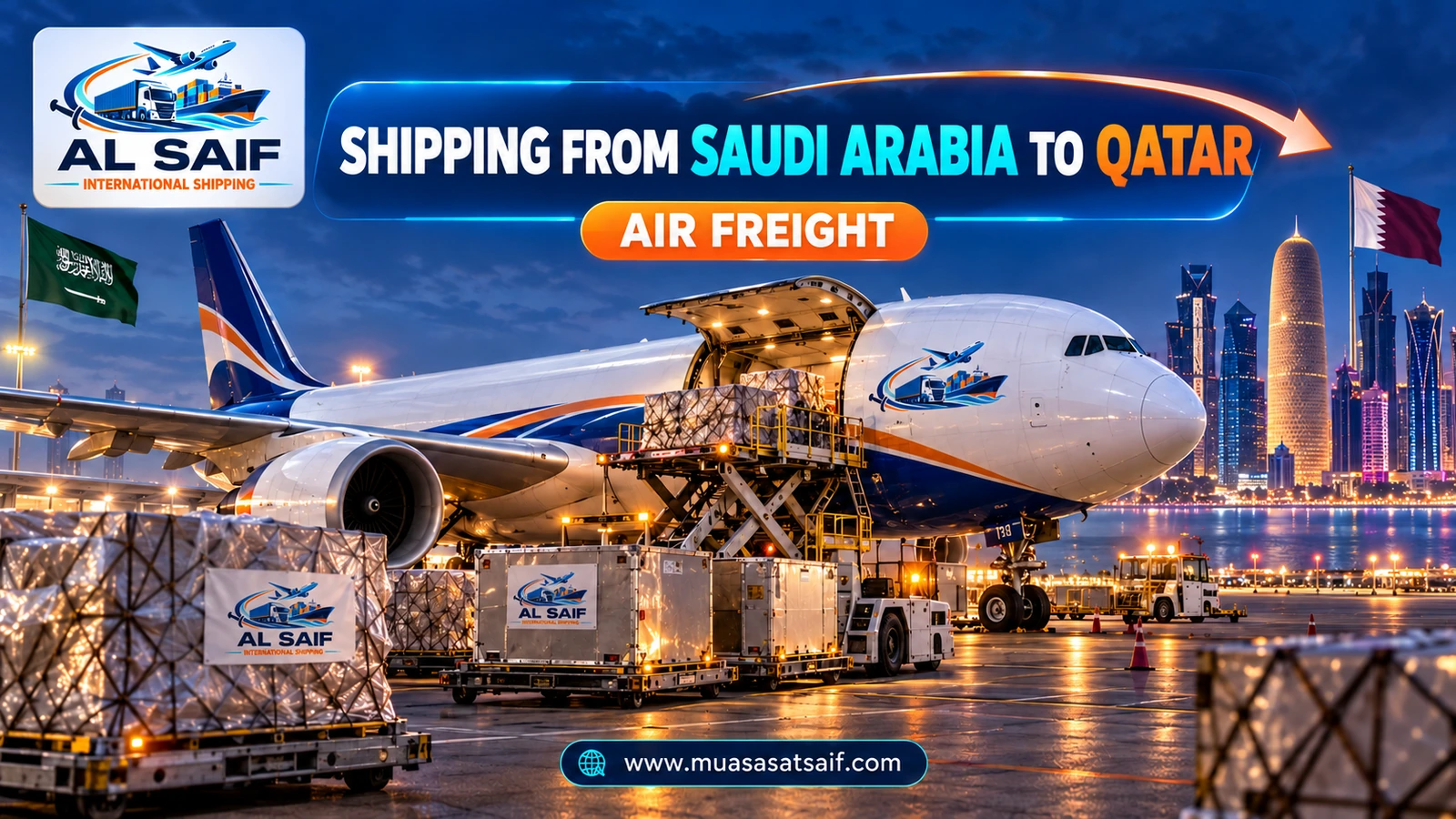 Air freight from Saudi Arabia to Hamad International Airport, Doha — Al Saif