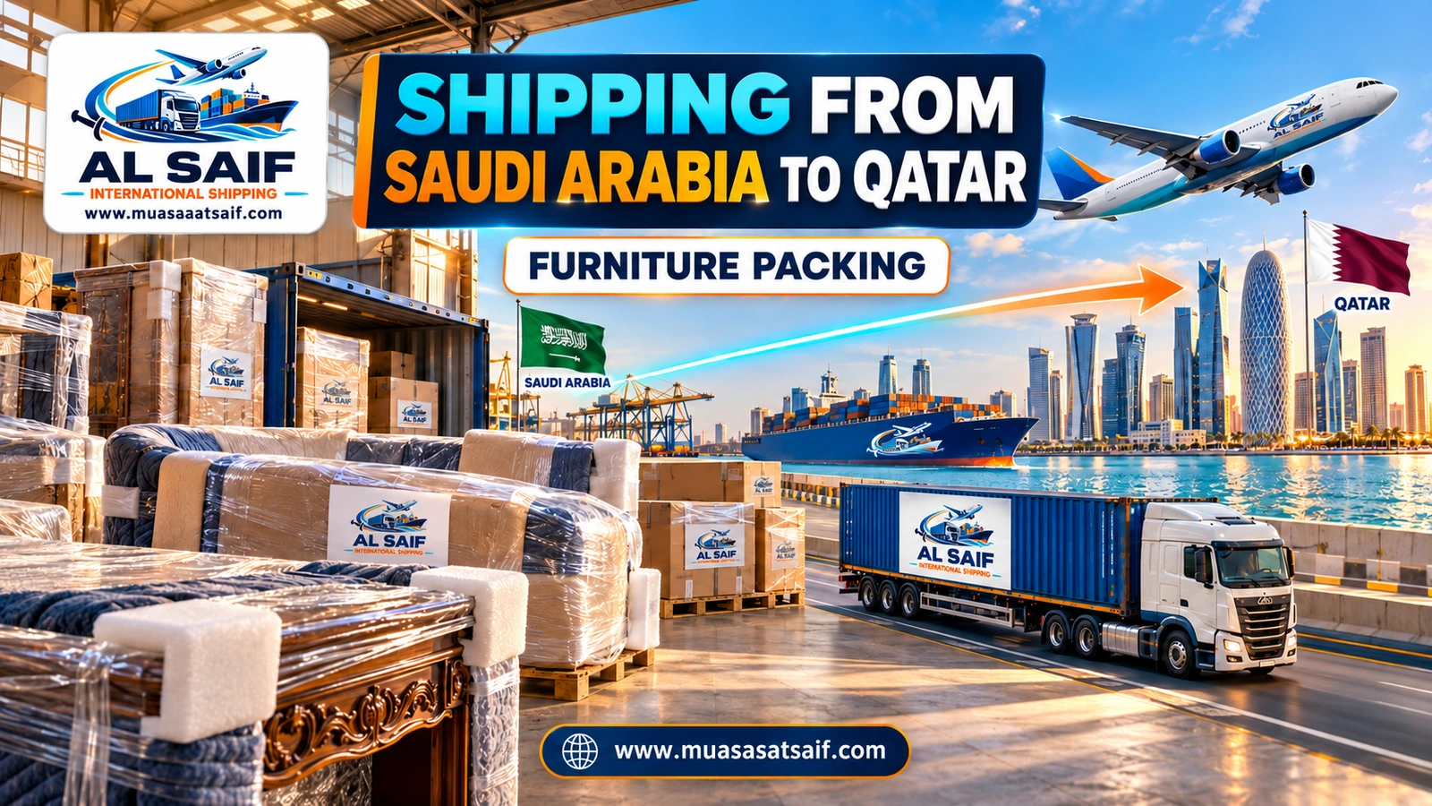 Dismantling and packing furniture before shipping from Saudi Arabia to Qatar — Al Saif