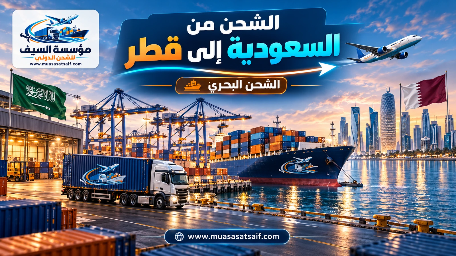 شحن الحاويات التجارية من ميناء الدمام إلى ميناء حمد — مؤسسة السيف