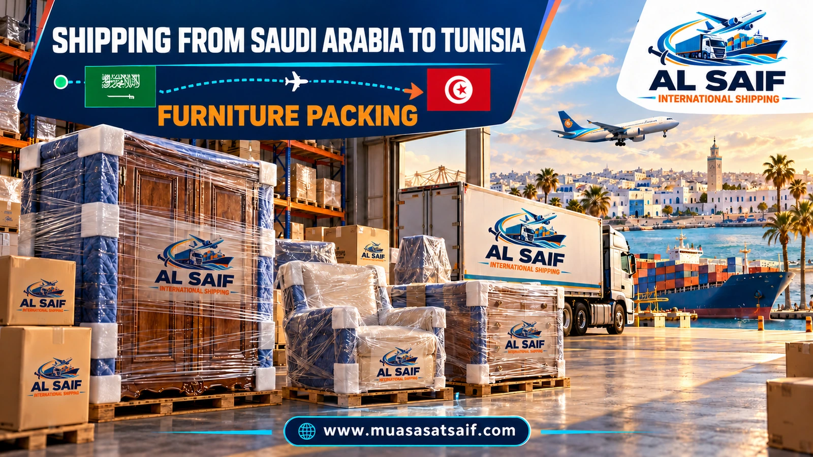 Packing a household in the Kingdom before shipping to Tunisia — Al Saif