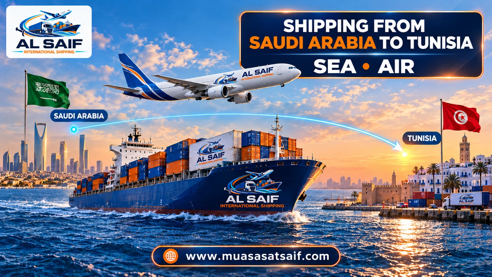 Shipping Company from Saudi Arabia to Tunisia | Furniture Moving, Sea Containers & Car Shipping to Rades and Sfax
