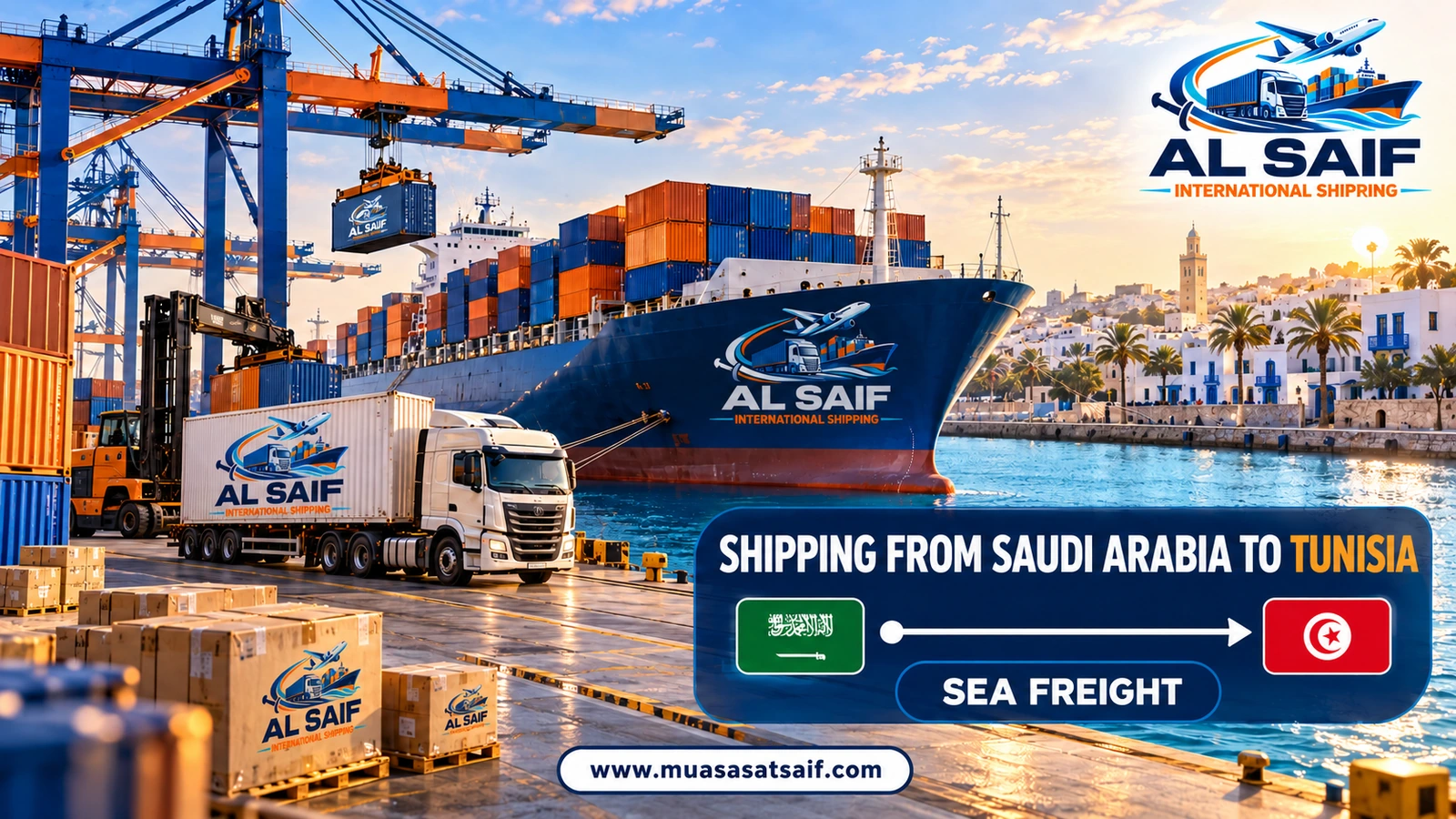 A furniture container from Jeddah Islamic Port to Rades port in Tunisia — Al Saif