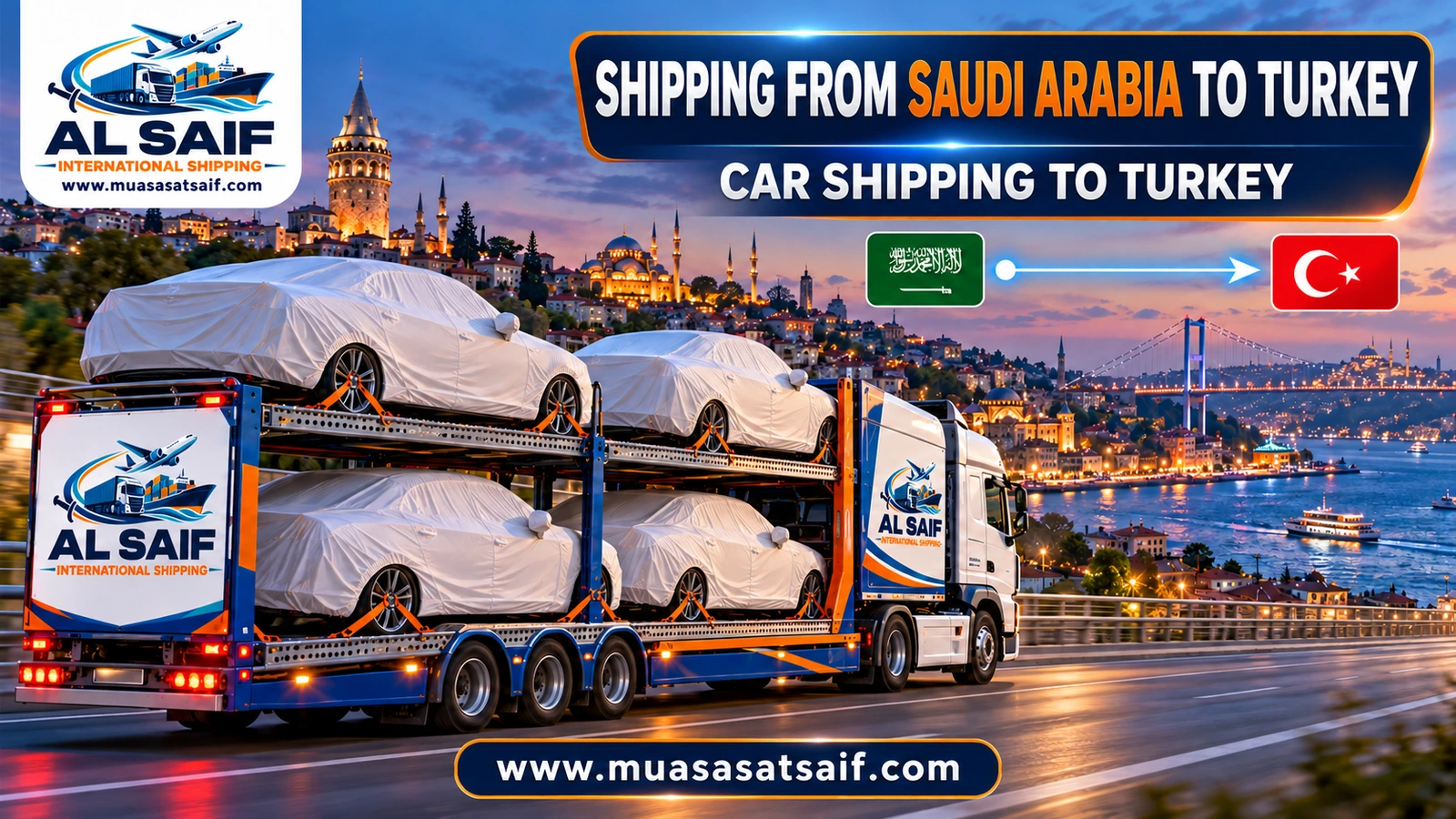 Car shipping from Saudi Arabia to Turkey in an enclosed container — Al Saif