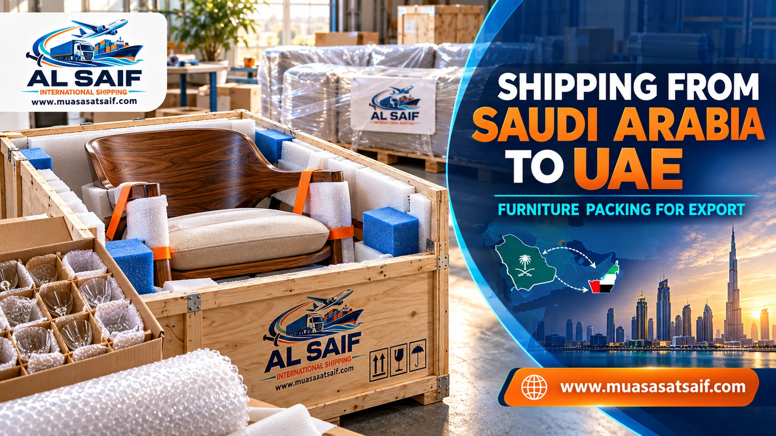 Furniture packing for shipping from Saudi Arabia to the UAE — Al Saif