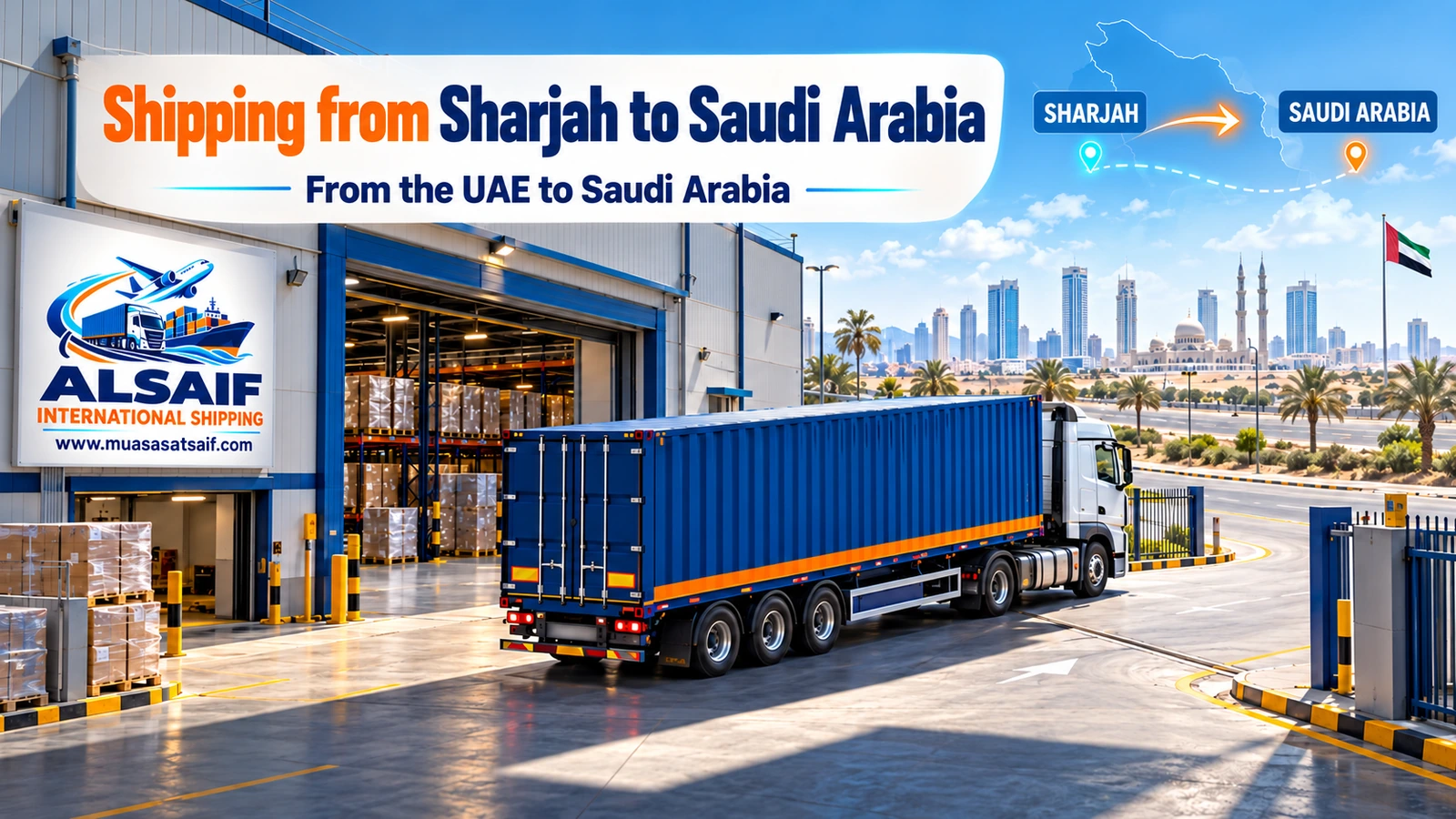 Shipping Company from Sharjah to Saudi Arabia | Home Moving by Road and Car Shipping to Every Saudi City