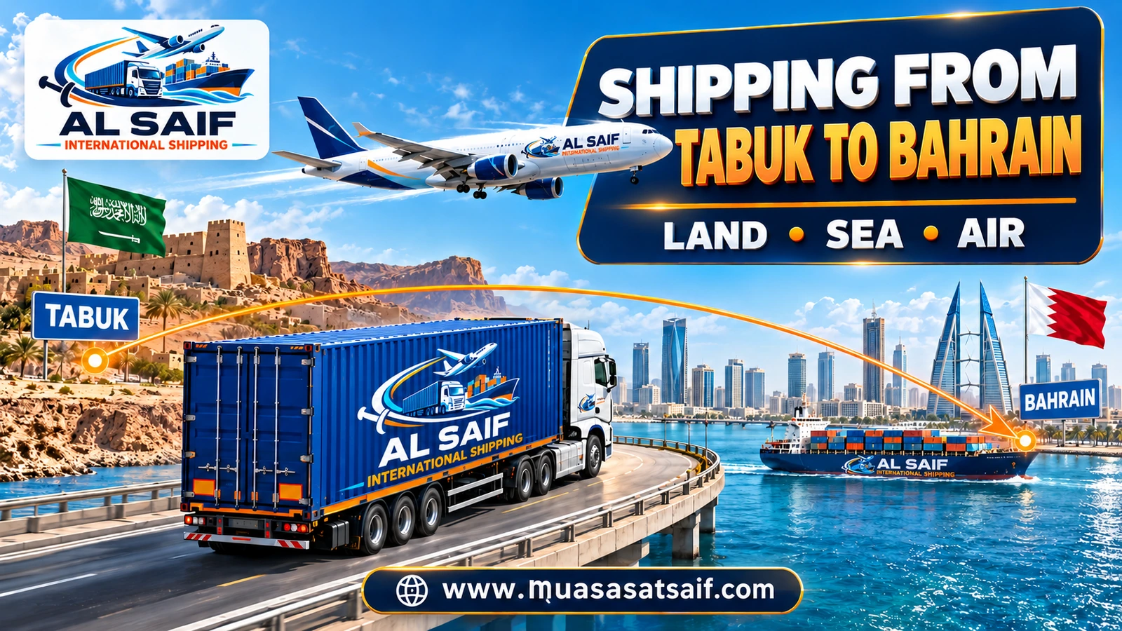 Shipping Company from Tabuk to Bahrain | Home Moving, Cargo & Car Shipping Across Bahrain