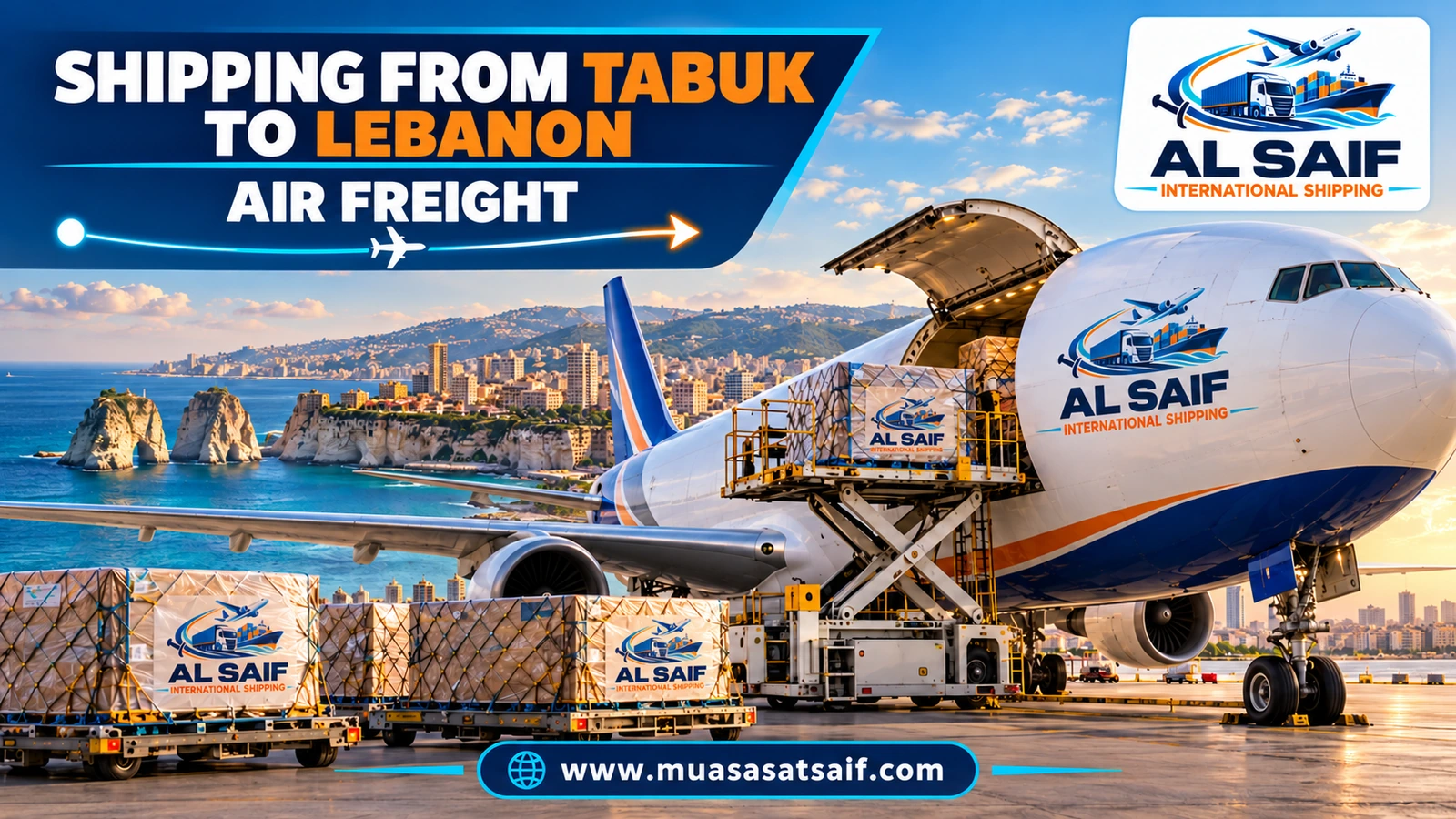 Air freight from Tabuk to Rafic Hariri International Airport in Beirut — Al Saif