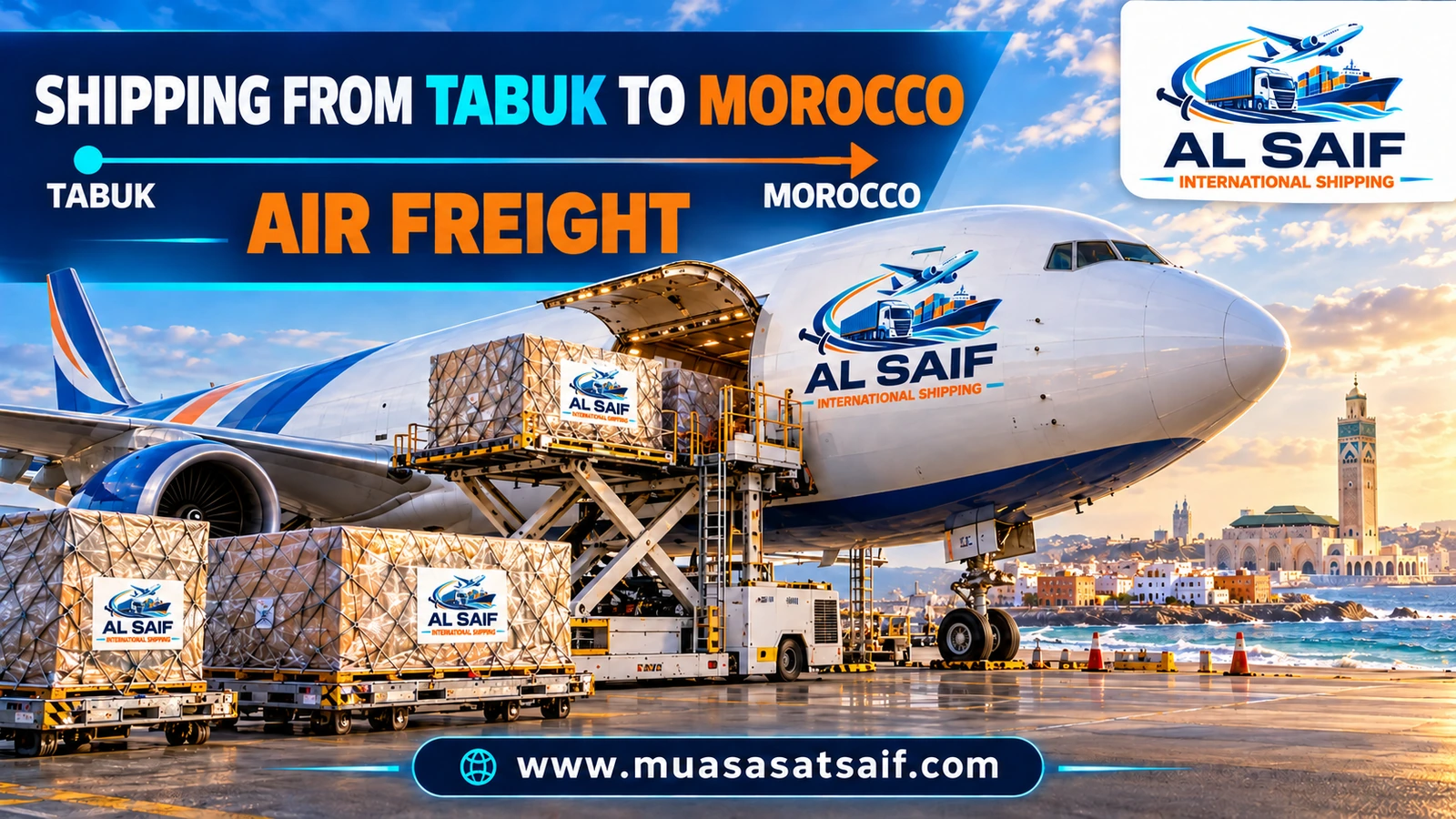 Air shipment from Tabuk to Mohammed V Airport in Casablanca — Al Saif