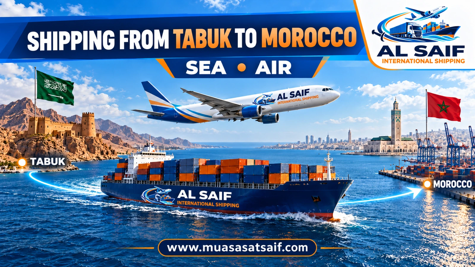 Shipping Company from Tabuk to Morocco | Household Removals & Car Shipping to Tangier and Casablanca