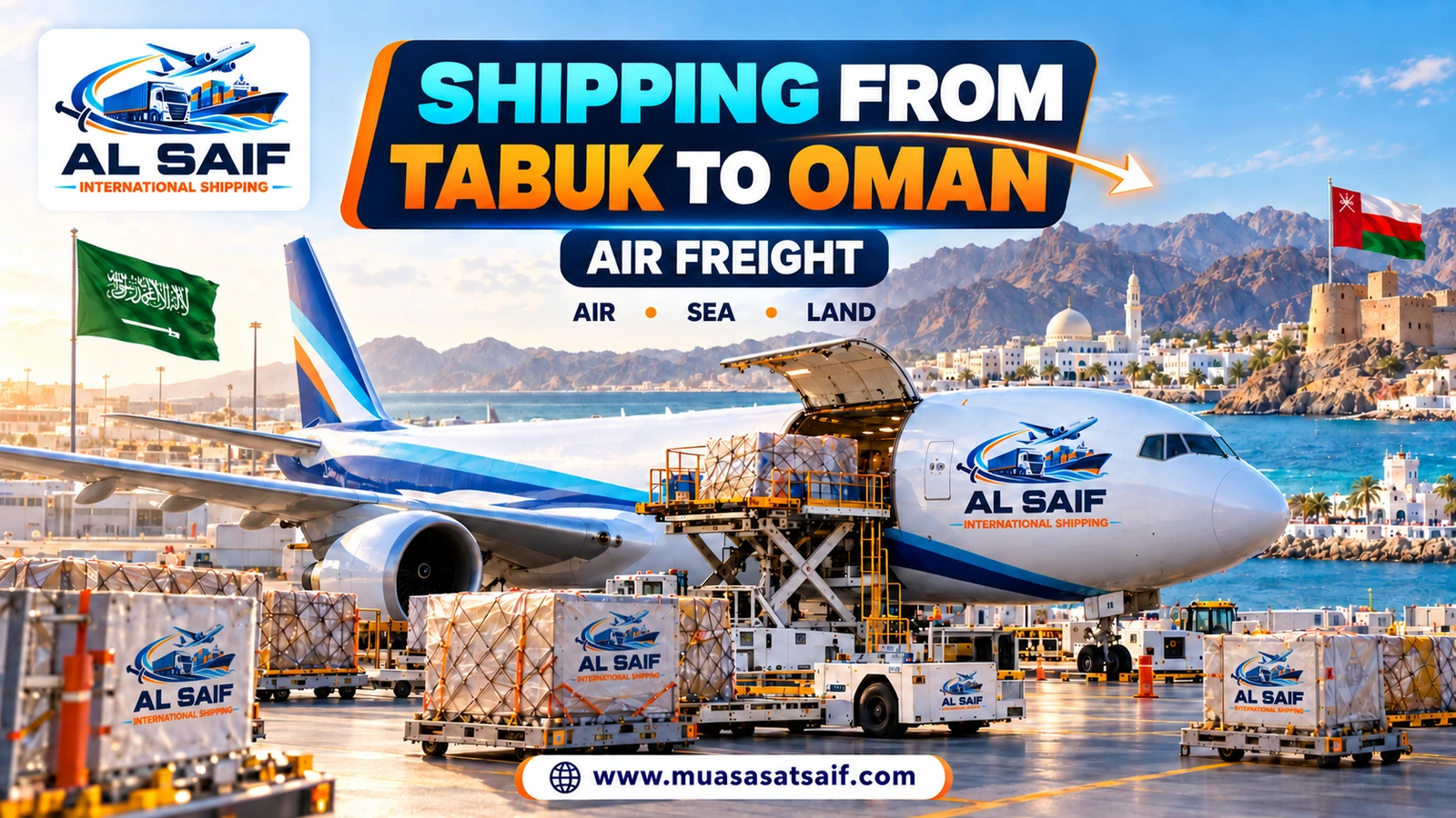Air freight from Tabuk to Muscat International Airport — Al Saif