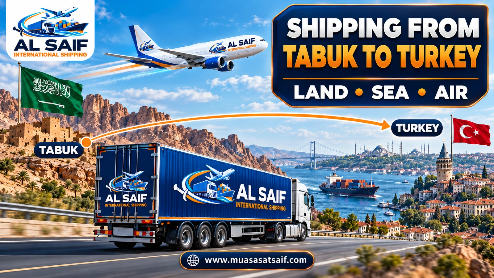 Shipping from Tabuk to Turkey | Household Goods, Cargo & Car Shipping by Sea and Air