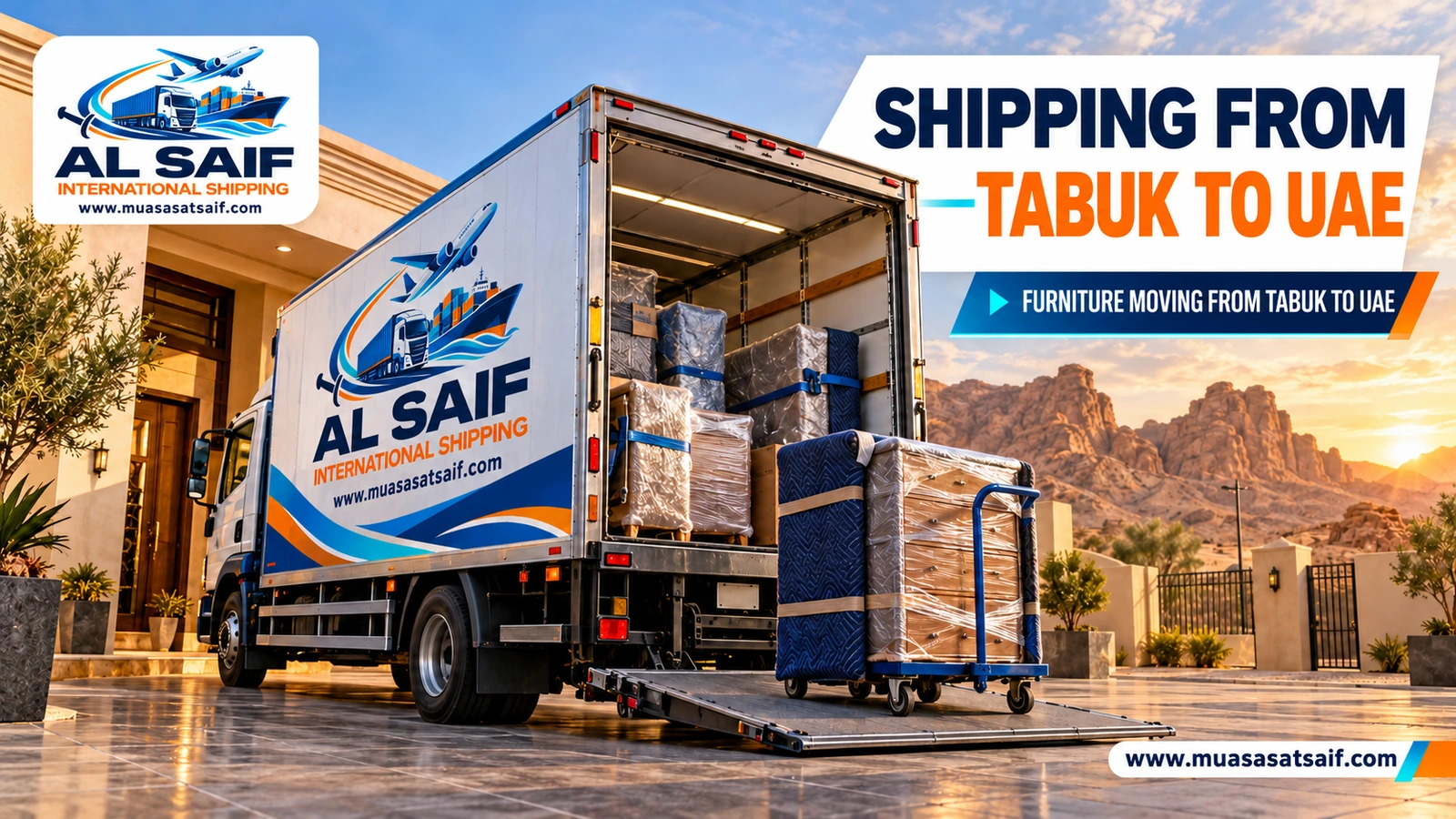 Moving furniture from Tabuk to the UAE — Al Saif