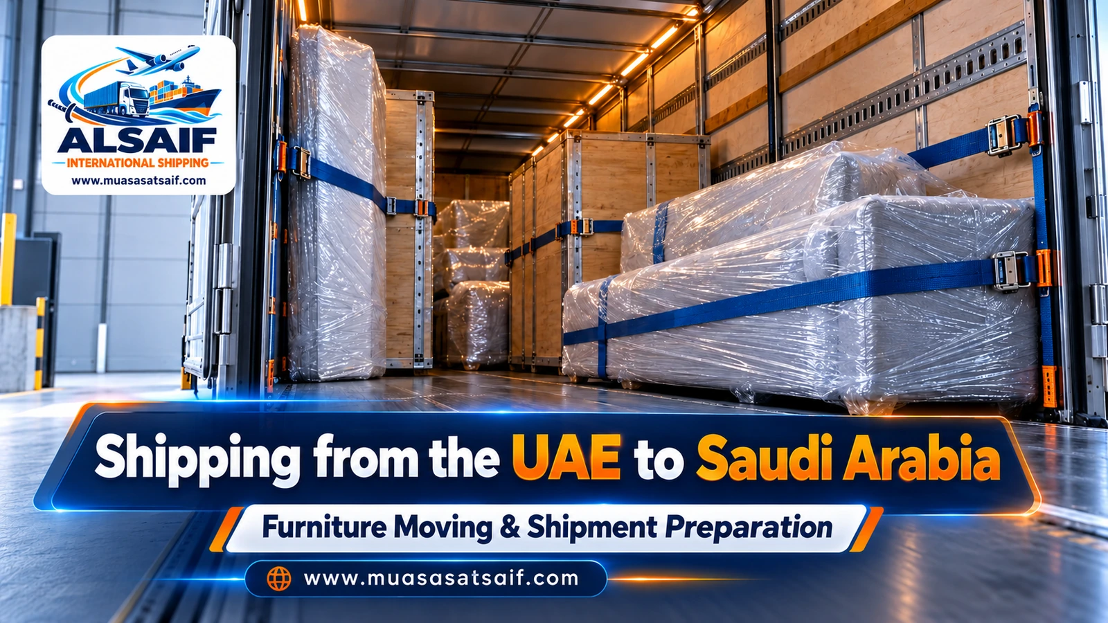 Moving furniture from the UAE to Saudi Arabia in enclosed trucks — Al Saif