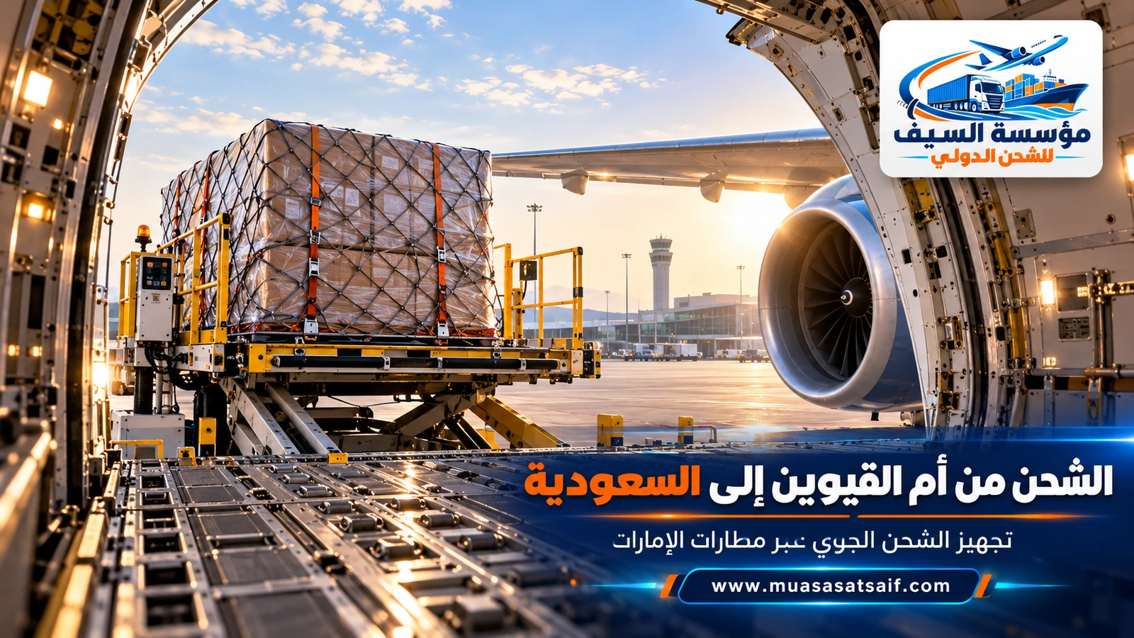 الشحن الجوي من أم القيوين إلى السعودية — مؤسسة السيف