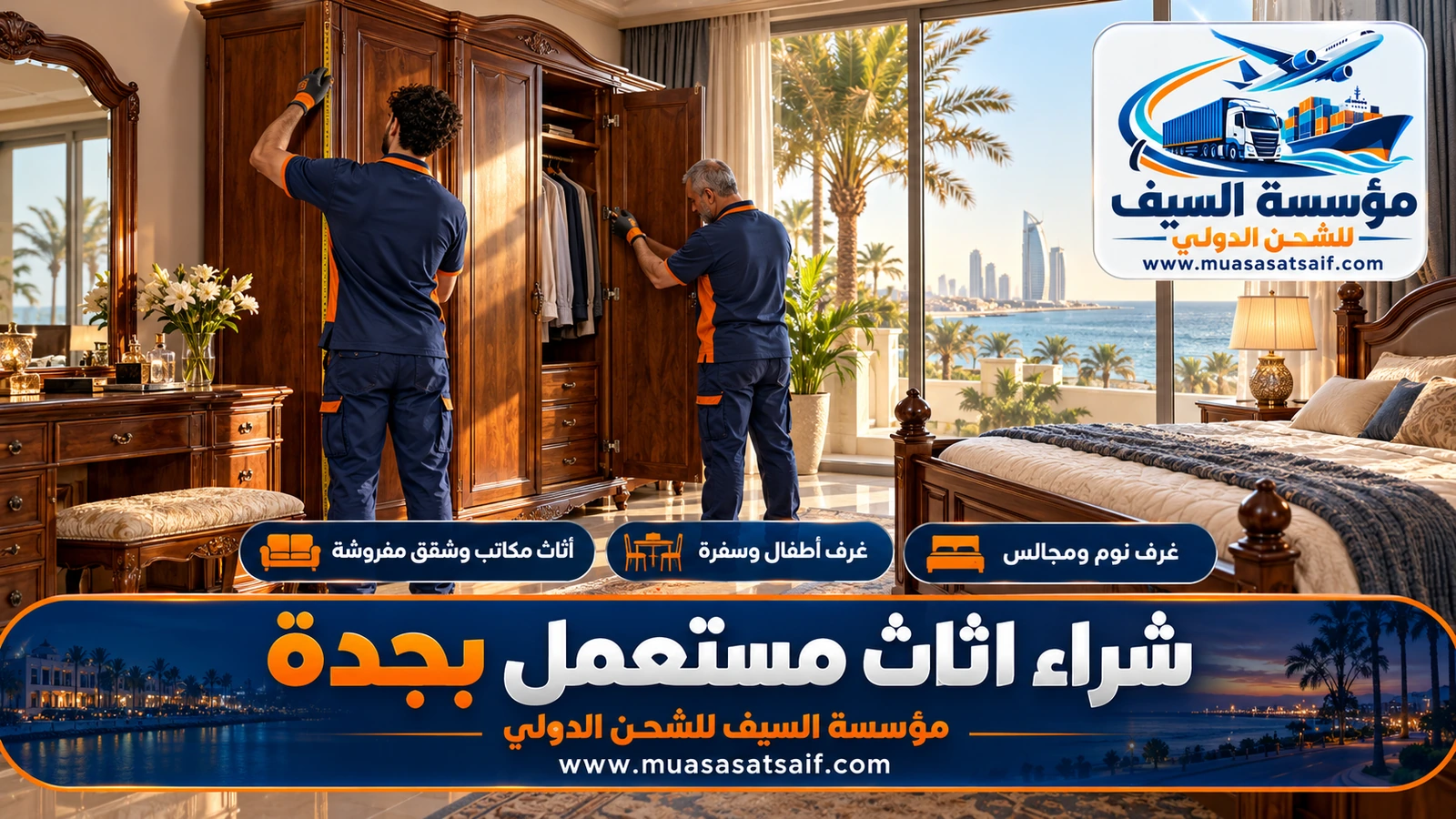 غرفة نوم مستعملة بحالة جيدة جاهزة للتقييم ضمن خدمة شراء اثاث مستعمل بجدة