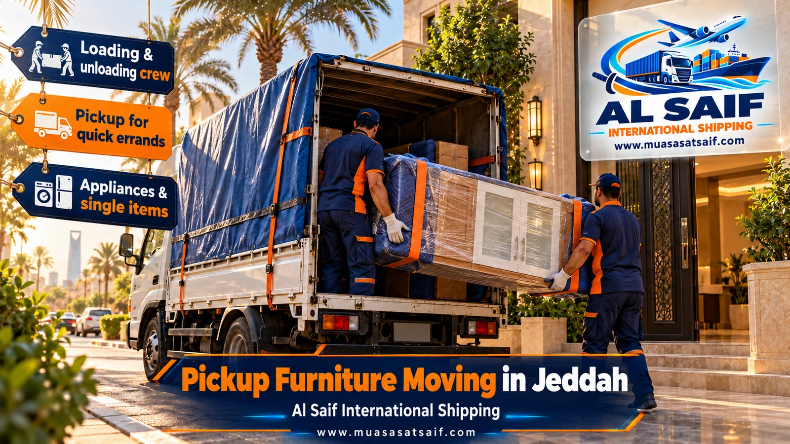 Delivering a fridge from a wanet into a customer’s apartment in Jeddah