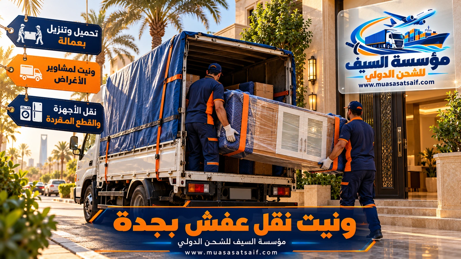 تسليم ثلاجة من ونيت نقل عفش بجدة إلى شقة العميل