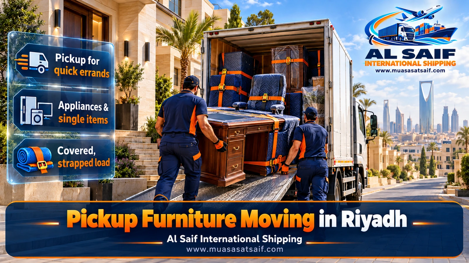 Pickup Truck Furniture Moving in Riyadh | Appliances, Student Moves & Showroom Runs